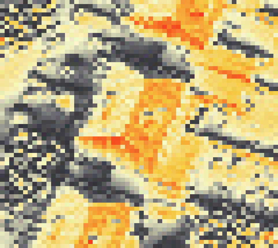 PV-irradiatie op daksegment ingezoomd met intensiteitsverdeling van zonlicht