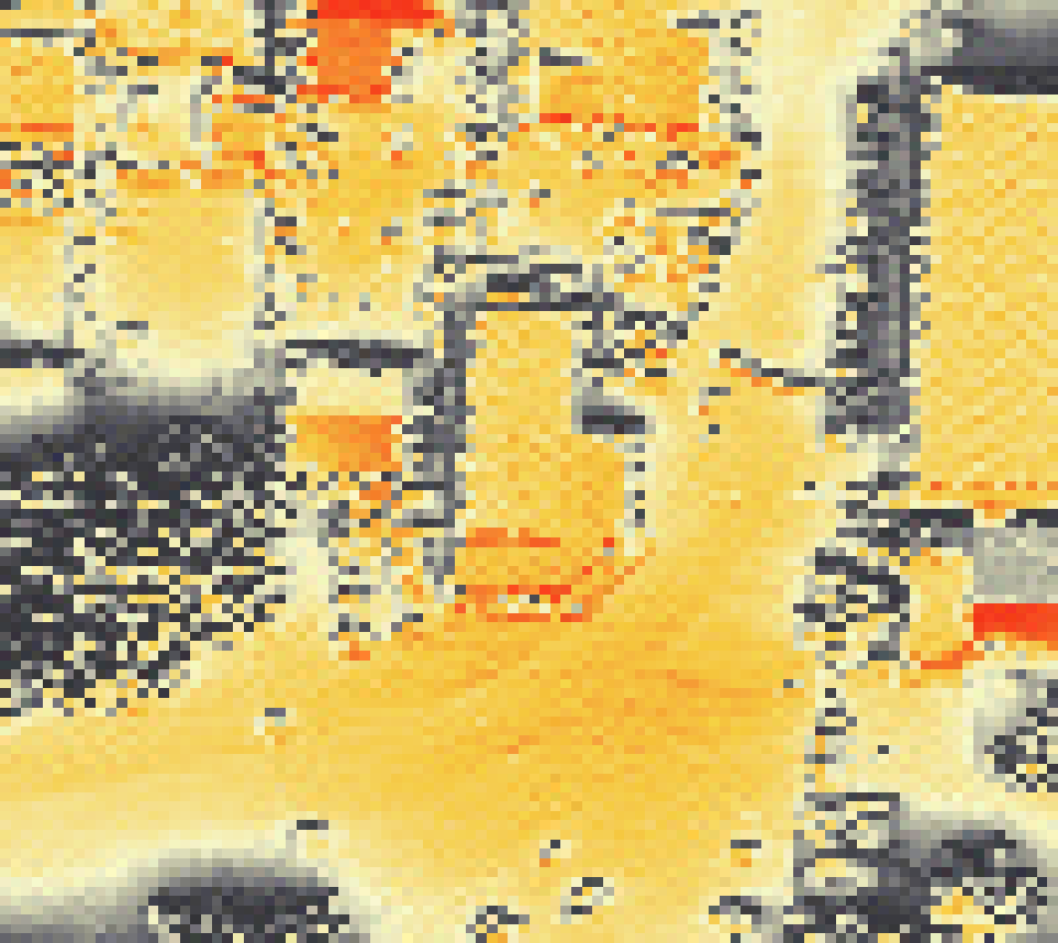 PV-irradiatie op daksegment met intensiteitsverdeling van zonlicht