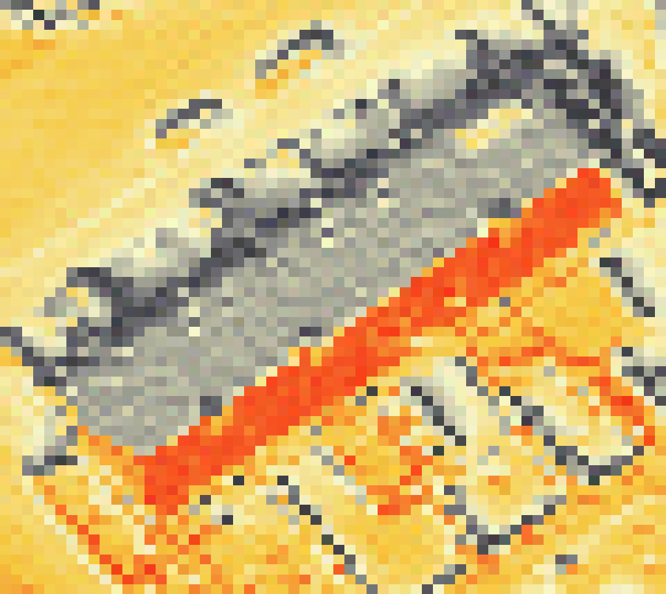 PV-irradiatie op daksegment ingezoomd met intensiteitsverdeling van zonlicht