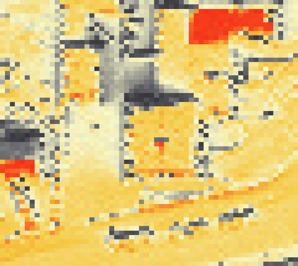 PV-irradiatie op daksegment ingezoomd met intensiteitsverdeling van zonlicht