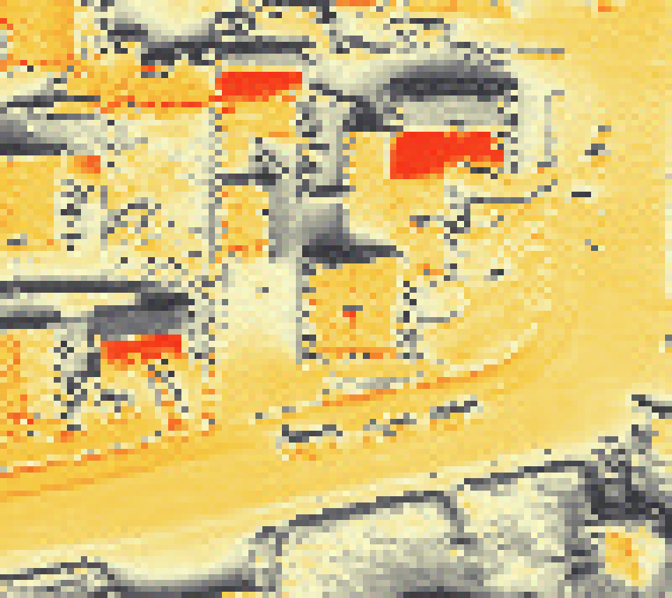 PV-irradiatie op daksegment met intensiteitsverdeling van zonlicht