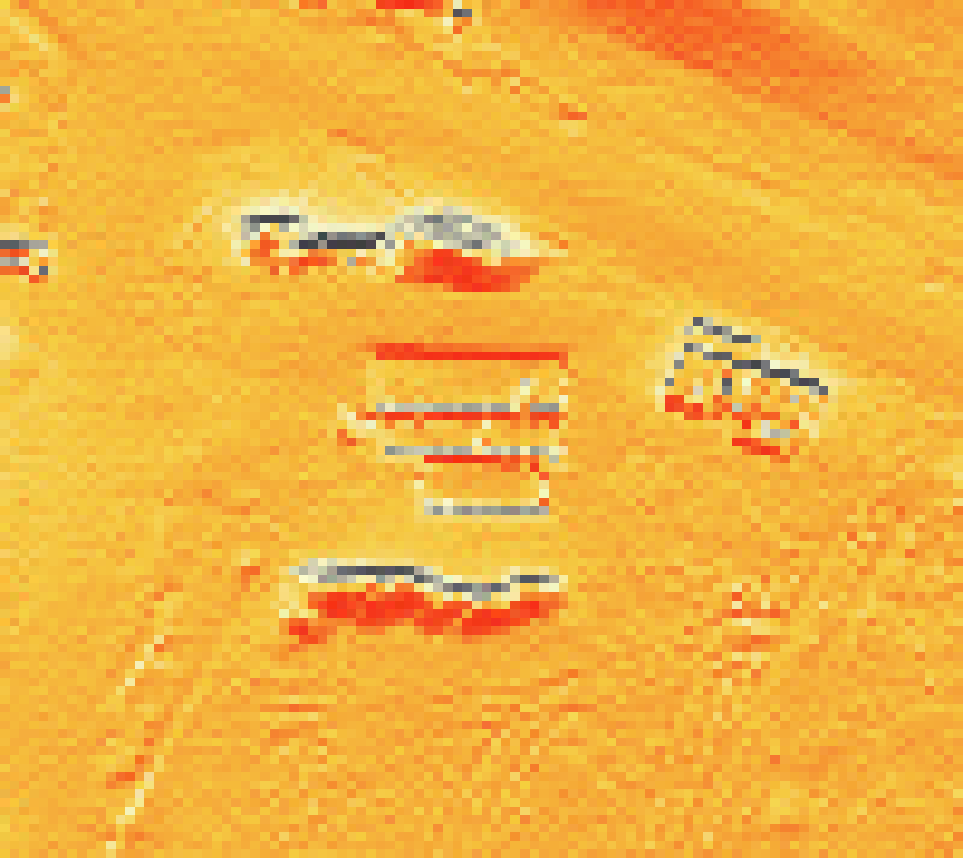 PV-irradiatie op daksegment met intensiteitsverdeling van zonlicht