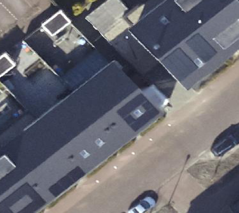 True ortho luchtfoto van Schagen met zicht op woning