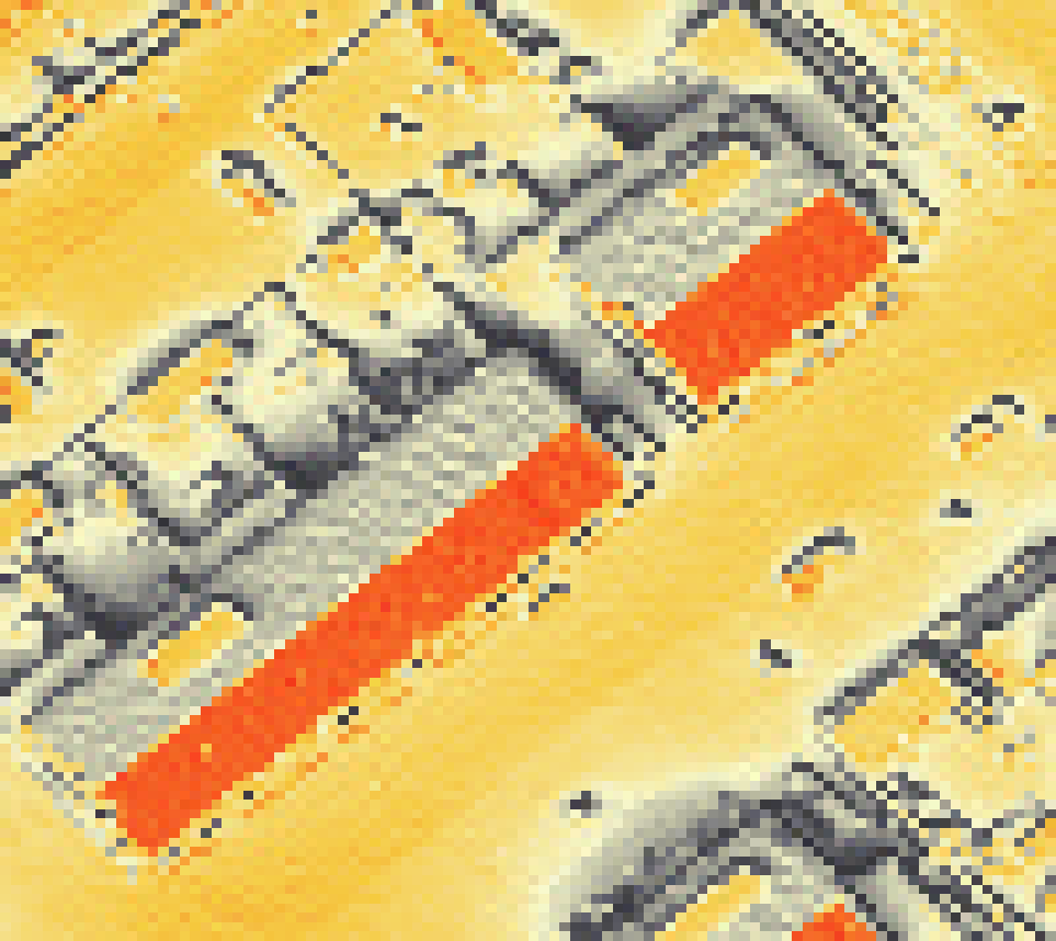 PV-irradiatie op daksegment met intensiteitsverdeling van zonlicht