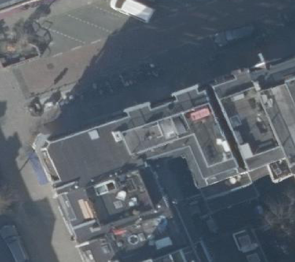 True ortho luchtfoto van Amsterdam met zicht op woning