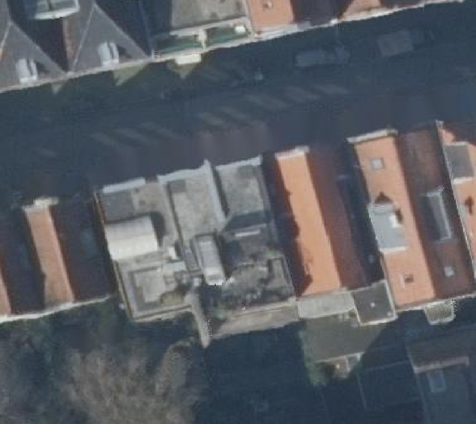 True ortho Luchtfoto op daksegment ingezoomd