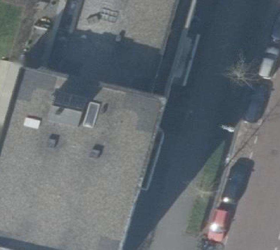 True ortho luchtfoto van Amsterdam met zicht op woning