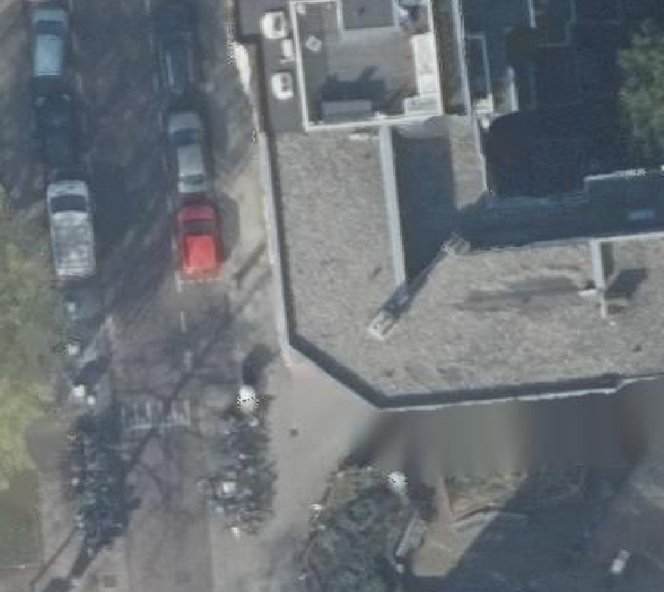 True ortho Luchtfoto op daksegment ingezoomd