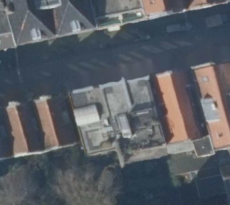 True ortho Luchtfoto op daksegment ingezoomd