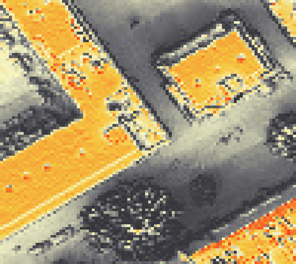 PV-irradiatie op daksegment met intensiteitsverdeling van zonlicht