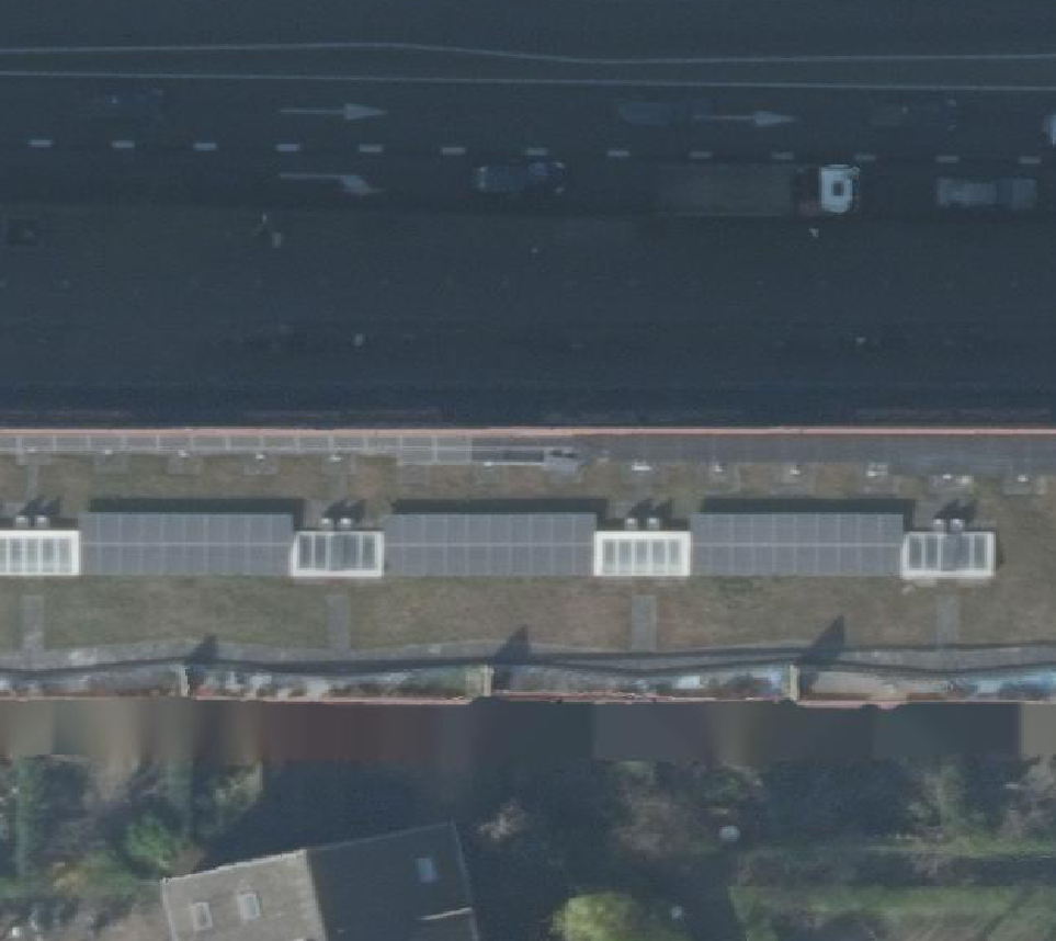 True ortho Luchtfoto op daksegment