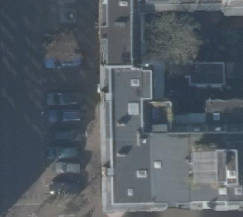 True ortho luchtfoto van Amsterdam met zicht op woning