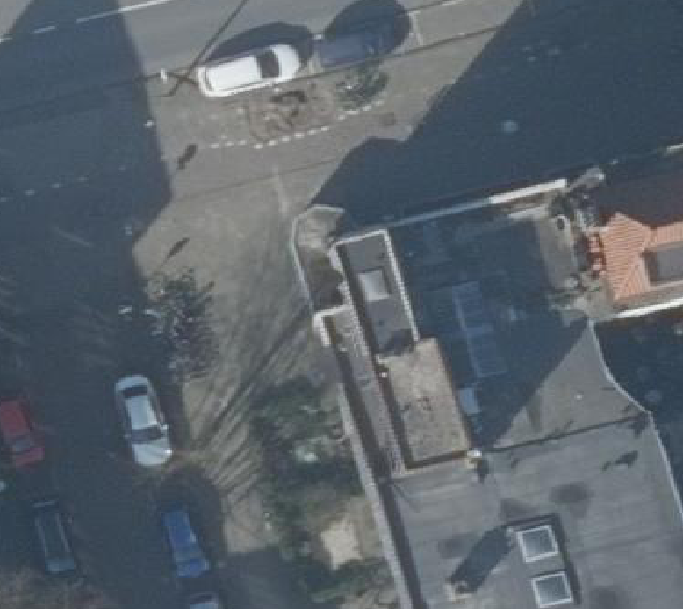 True ortho Luchtfoto op daksegment ingezoomd