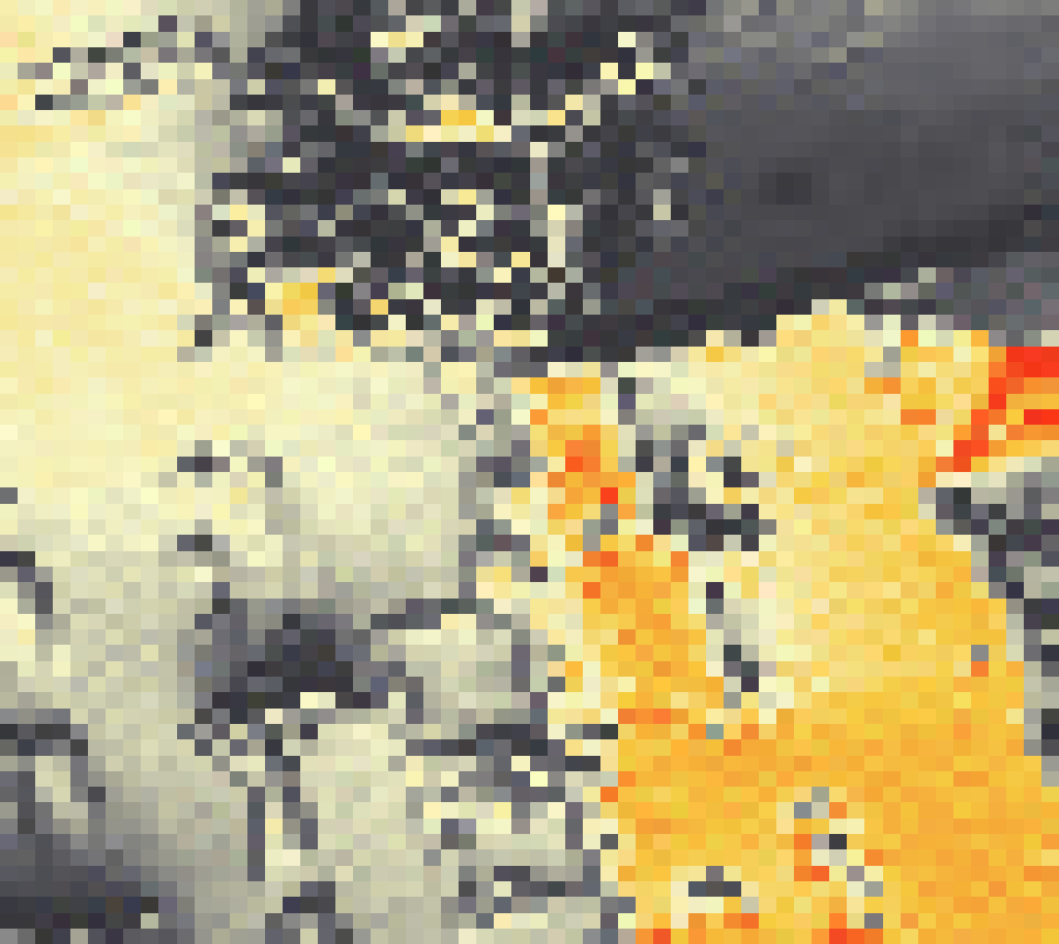 PV-irradiatie op daksegment ingezoomd met intensiteitsverdeling van zonlicht