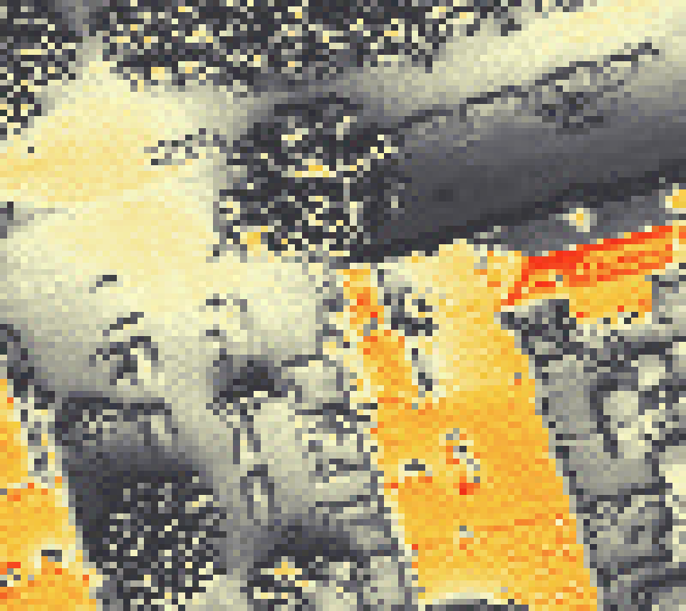 PV-irradiatie op daksegment met intensiteitsverdeling van zonlicht