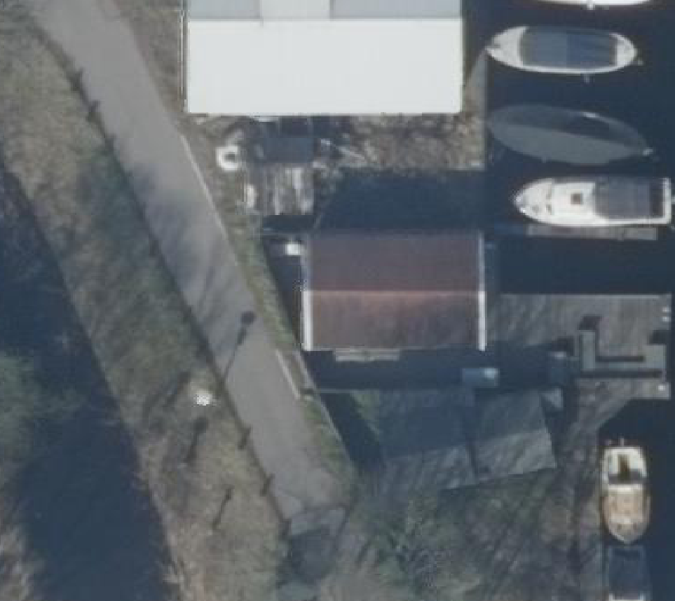 True ortho Luchtfoto op daksegment ingezoomd