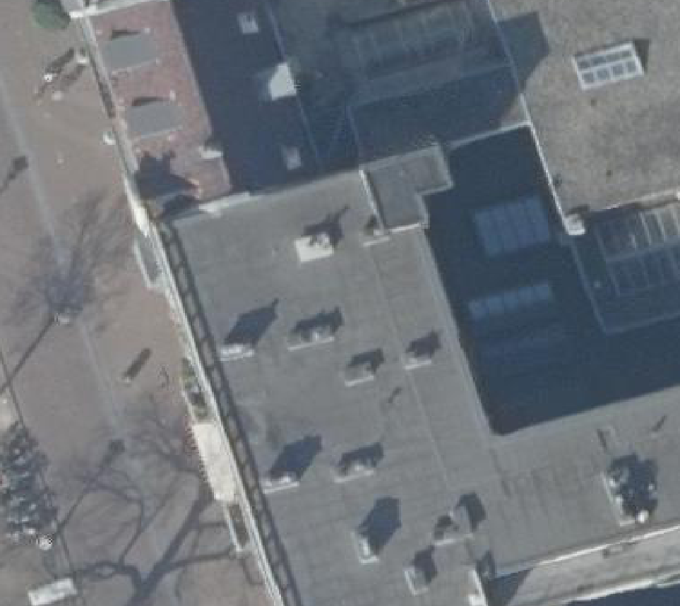 True ortho Luchtfoto op daksegment ingezoomd