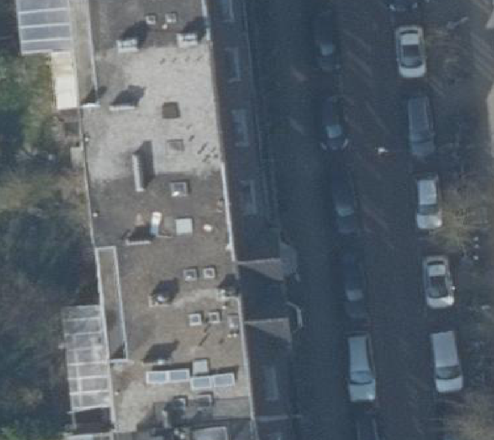 True ortho luchtfoto van Amsterdam met zicht op woning