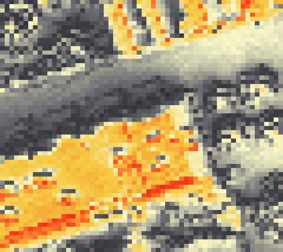 PV-irradiatie op daksegment ingezoomd met intensiteitsverdeling van zonlicht