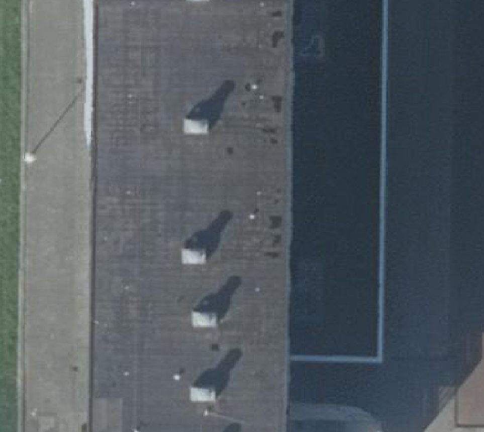 True ortho Luchtfoto op daksegment ingezoomd