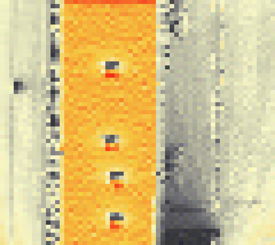 PV-irradiatie op daksegment ingezoomd met intensiteitsverdeling van zonlicht
