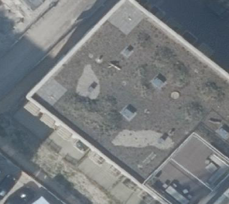 True ortho Luchtfoto op daksegment ingezoomd