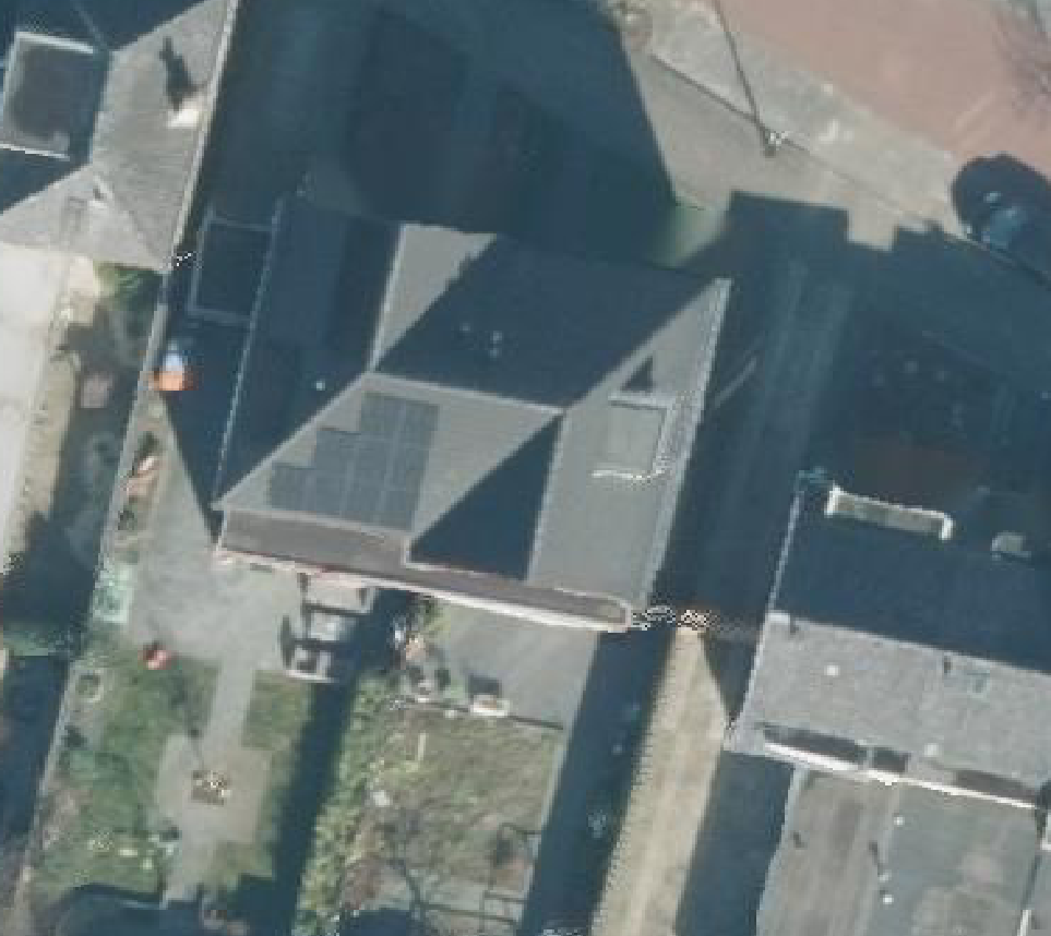 True ortho luchtfoto van Enschede met zicht op woning