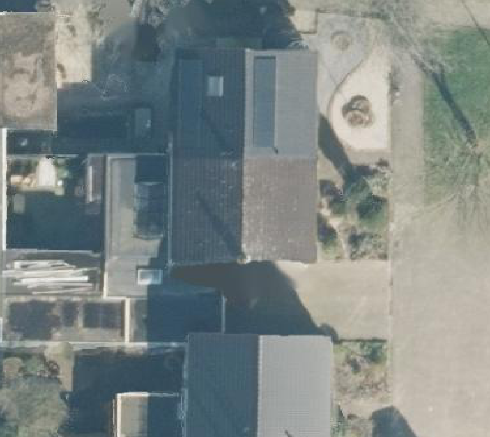 True ortho Luchtfoto op daksegment ingezoomd