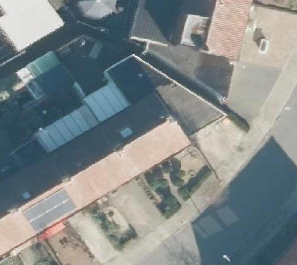 True ortho Luchtfoto op daksegment ingezoomd