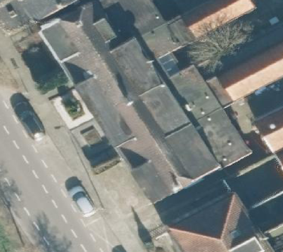 True ortho Luchtfoto op daksegment ingezoomd
