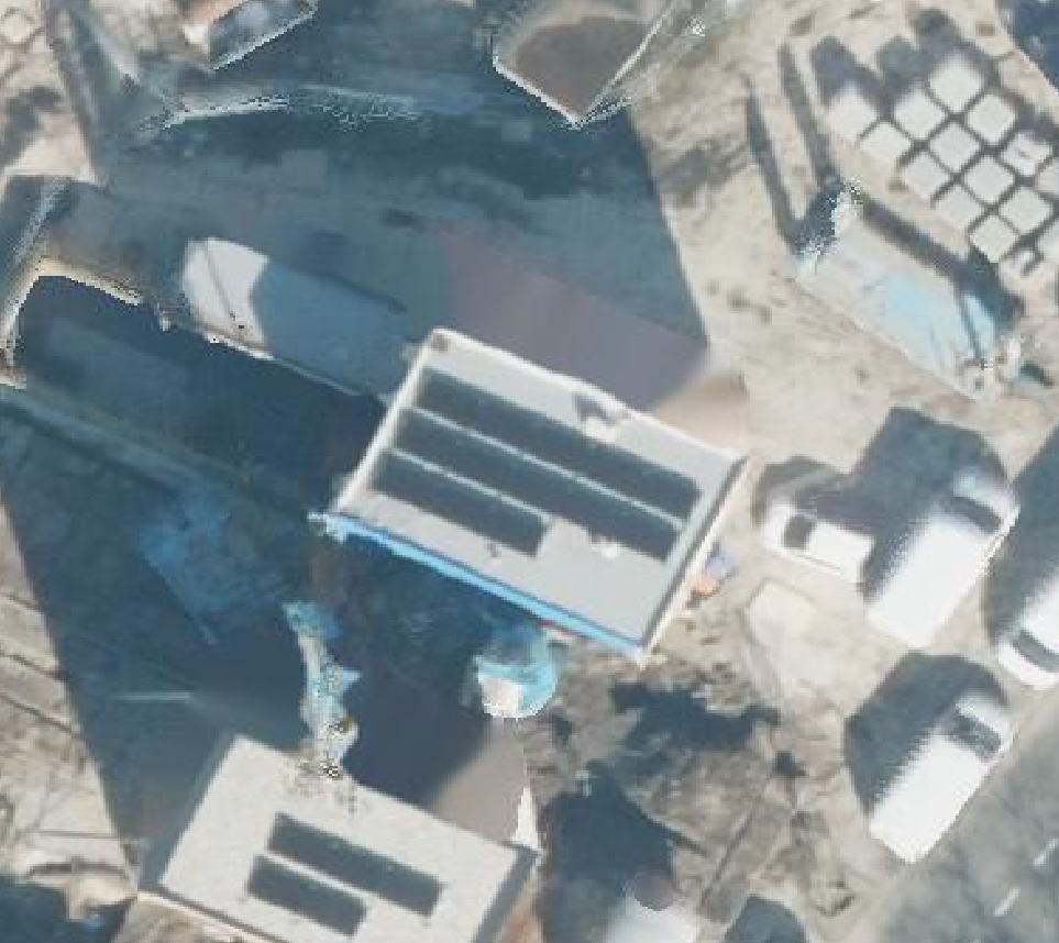 True ortho Luchtfoto op daksegment ingezoomd