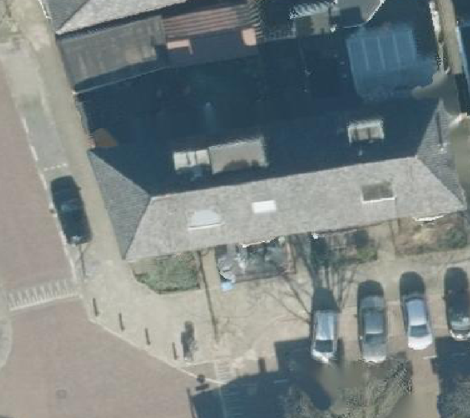 True ortho Luchtfoto op daksegment ingezoomd