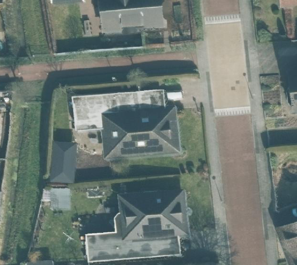 True ortho Luchtfoto op daksegment