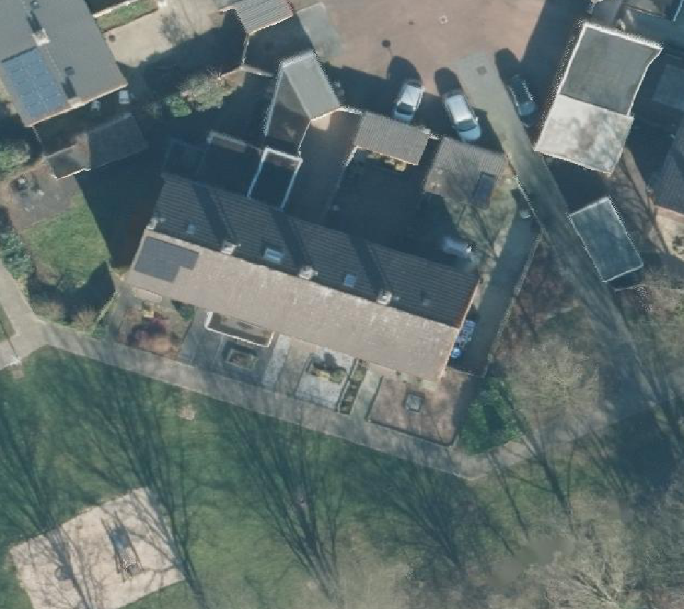 True ortho Luchtfoto op daksegment