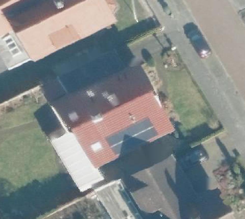 True ortho luchtfoto van Losser met zicht op woning