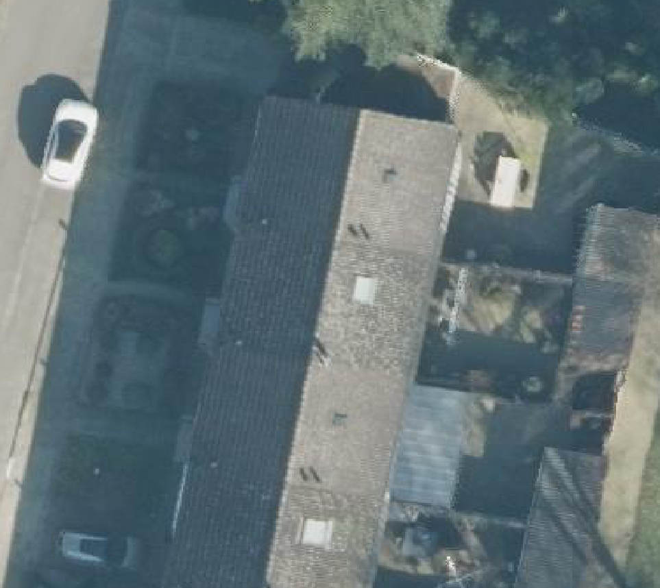 True ortho luchtfoto van Losser met zicht op woning