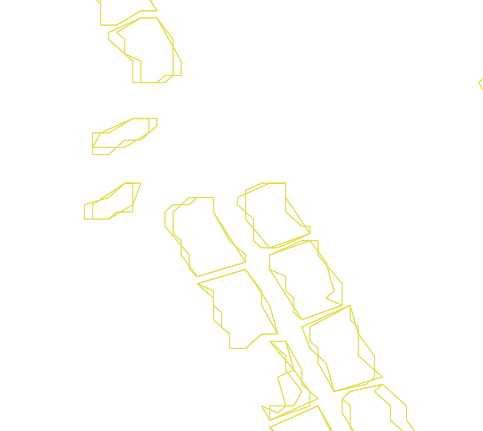 Daksegment ingezoomd met contourlijnen en structuurweergave