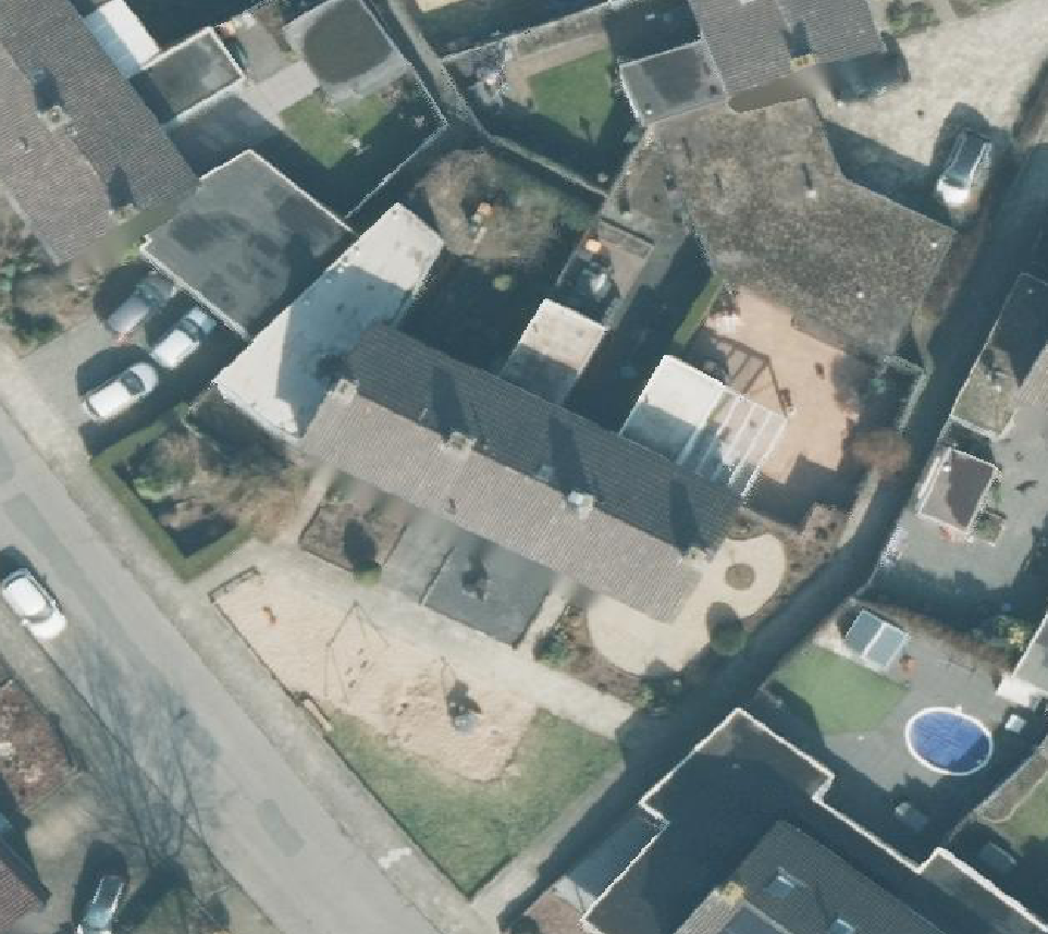 True ortho Luchtfoto op daksegment