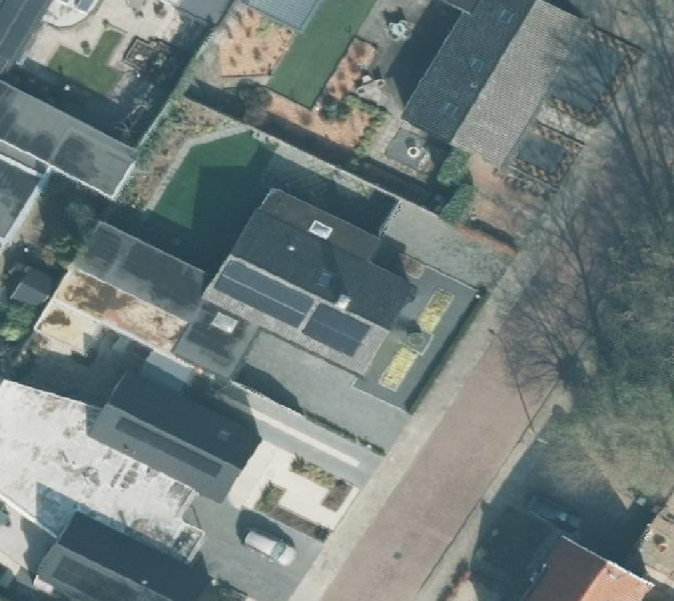 True ortho Luchtfoto op daksegment