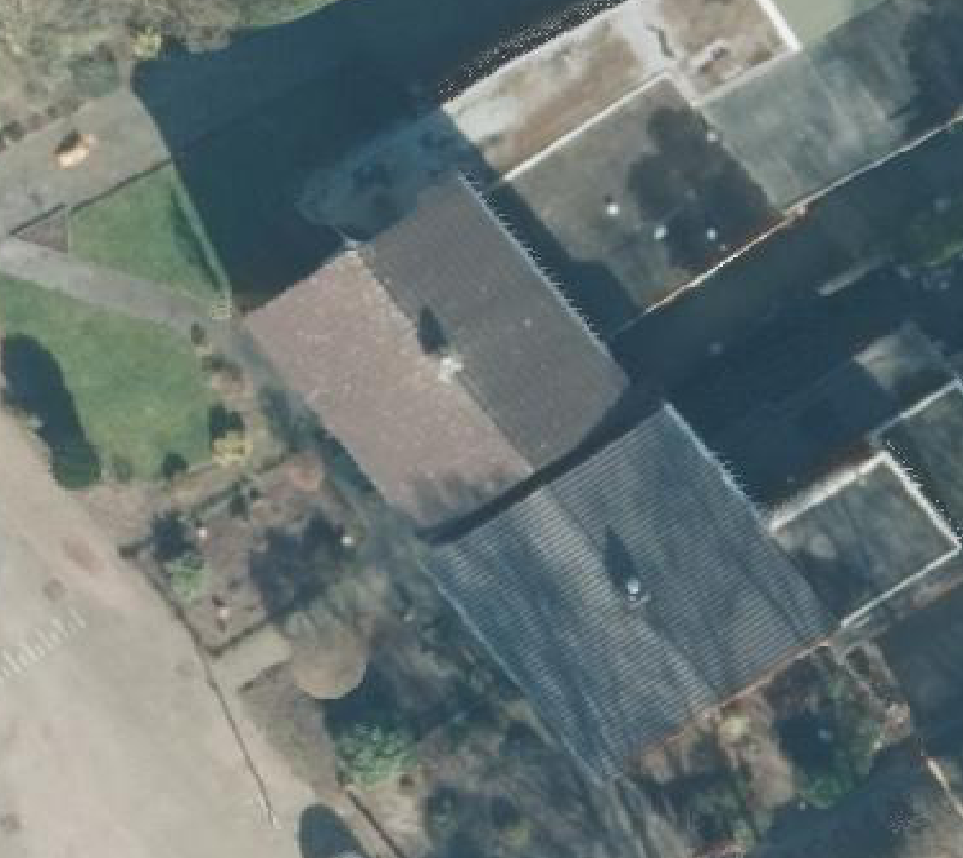 True ortho luchtfoto van Overdinkel met zicht op woning