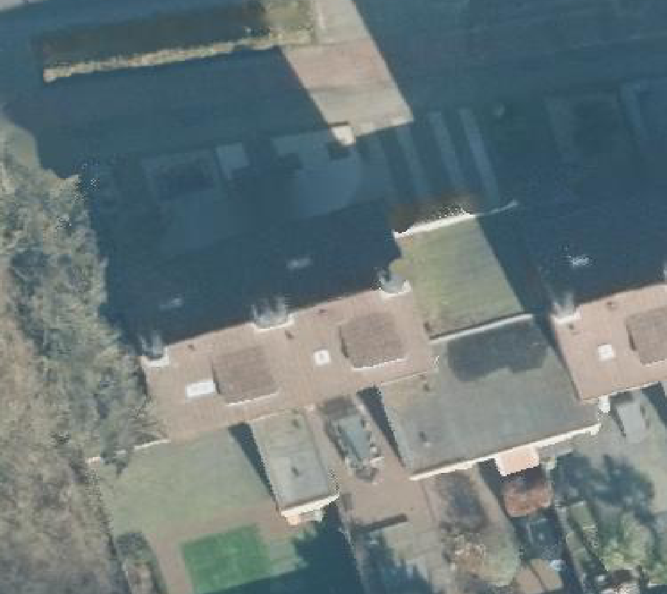 True ortho Luchtfoto op daksegment ingezoomd