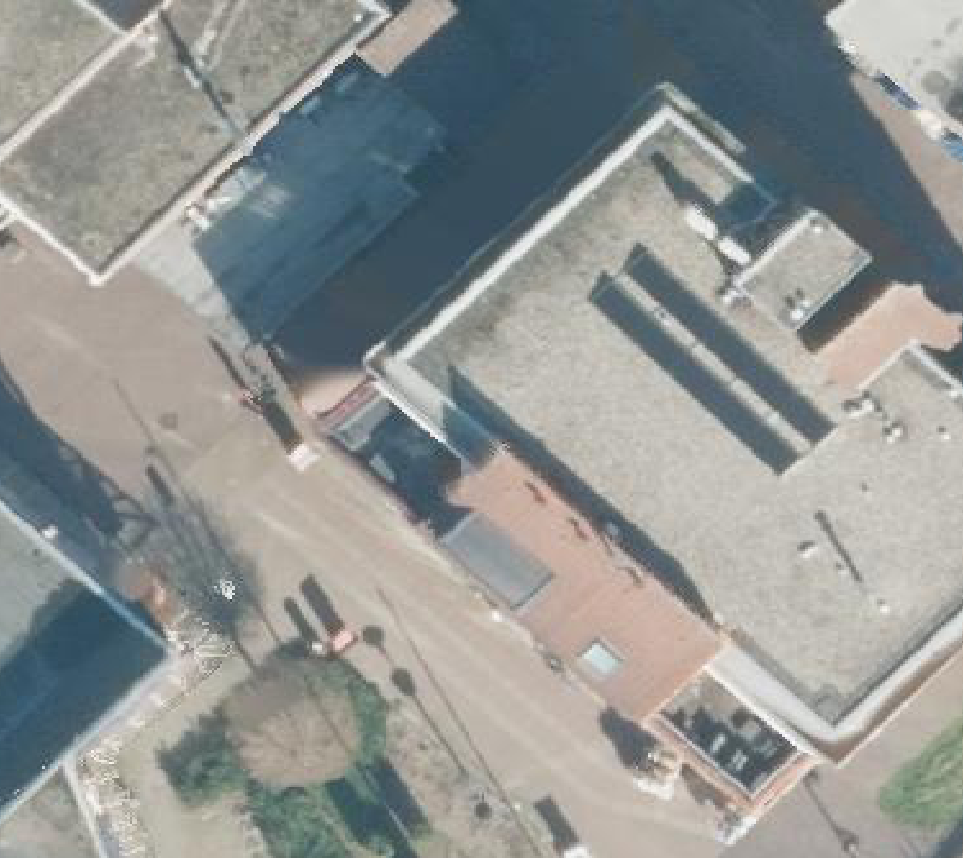 True ortho Luchtfoto op daksegment ingezoomd