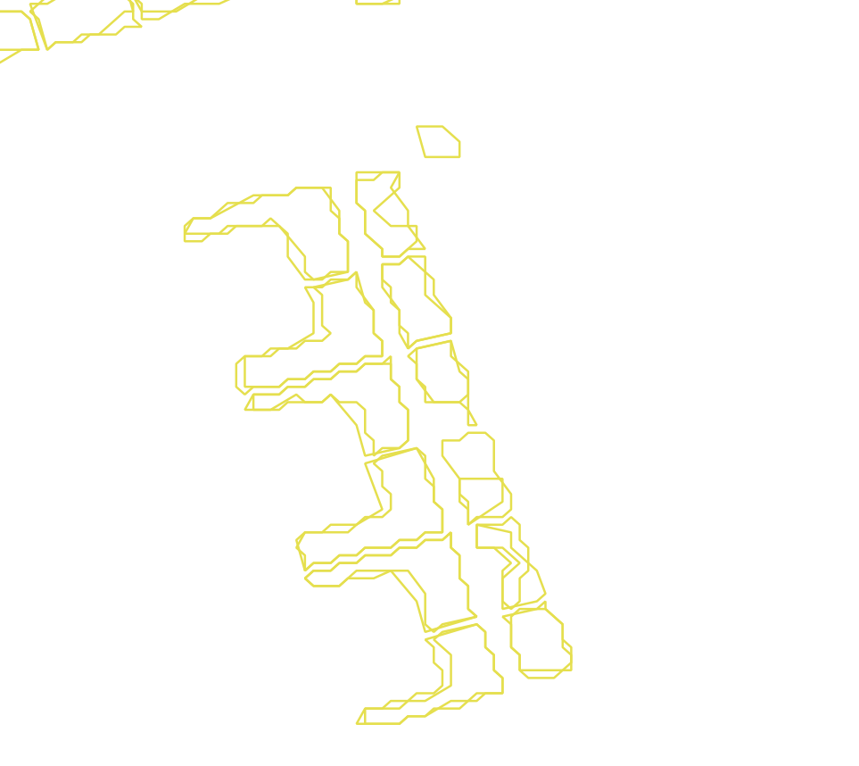 Daksegment met contourlijnen en structuurweergave
