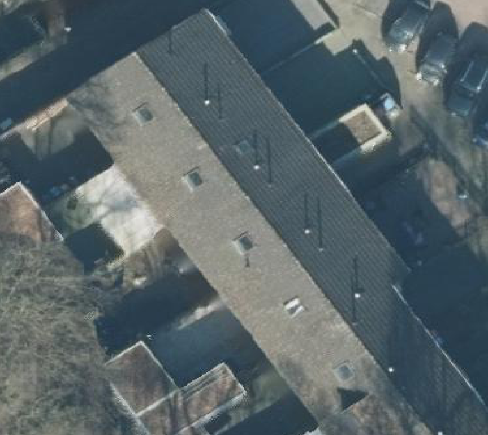 True ortho Luchtfoto op daksegment ingezoomd