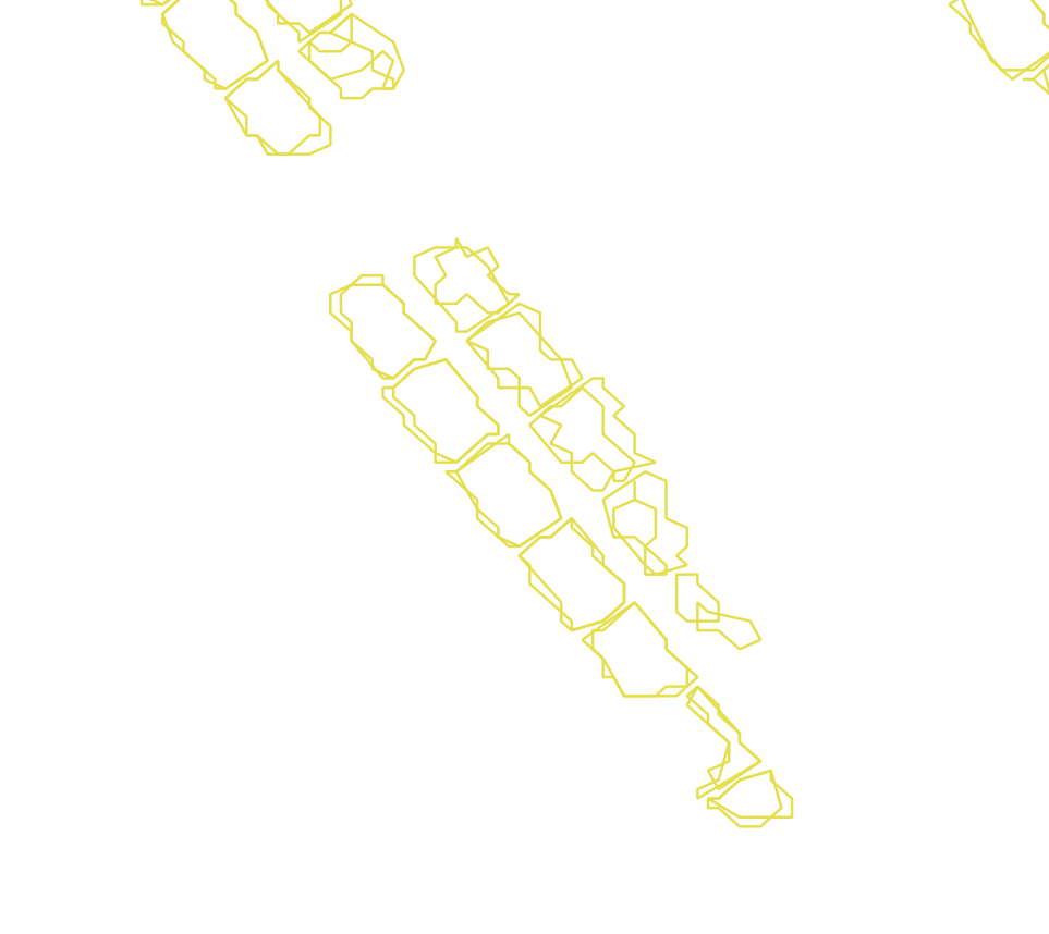 Daksegment met contourlijnen en structuurweergave