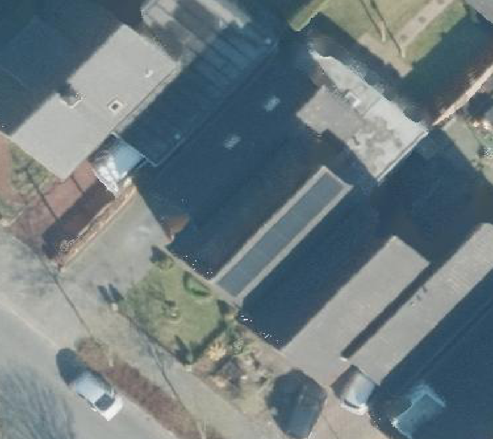 True ortho Luchtfoto op daksegment ingezoomd