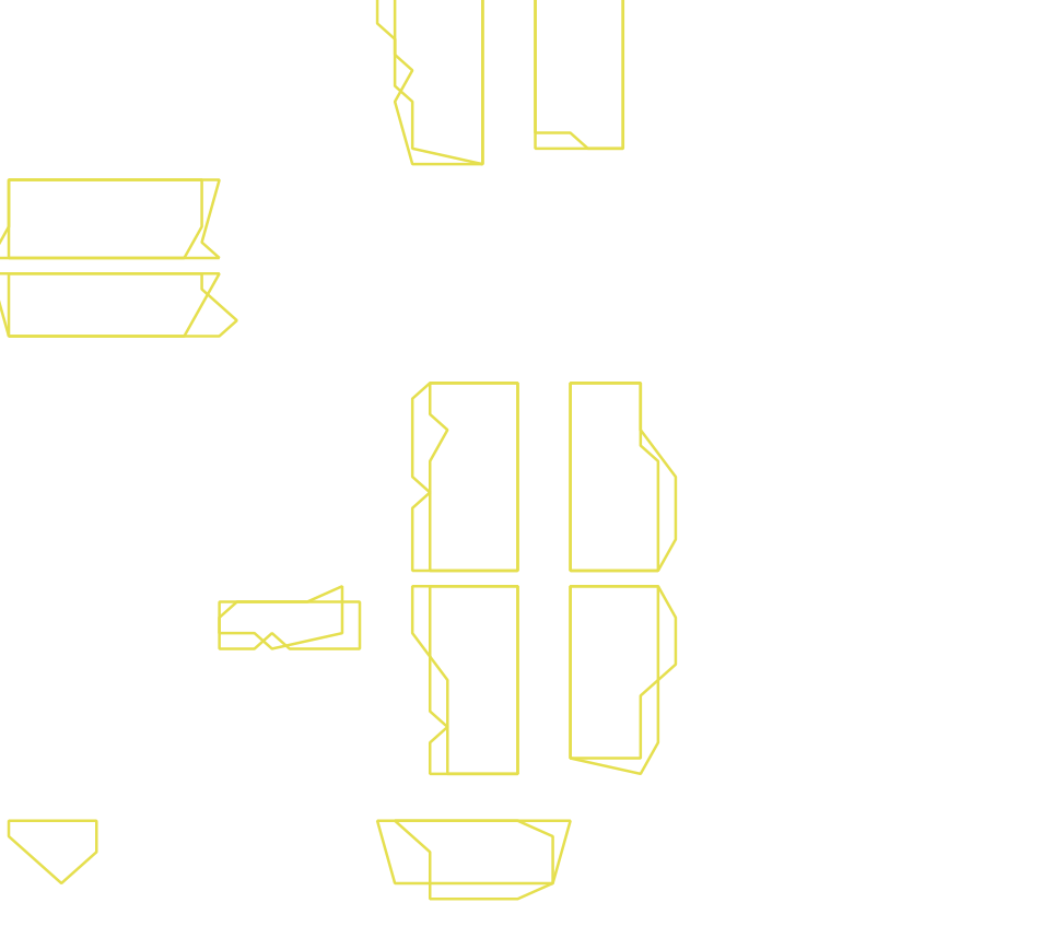 Daksegment ingezoomd met contourlijnen en structuurweergave