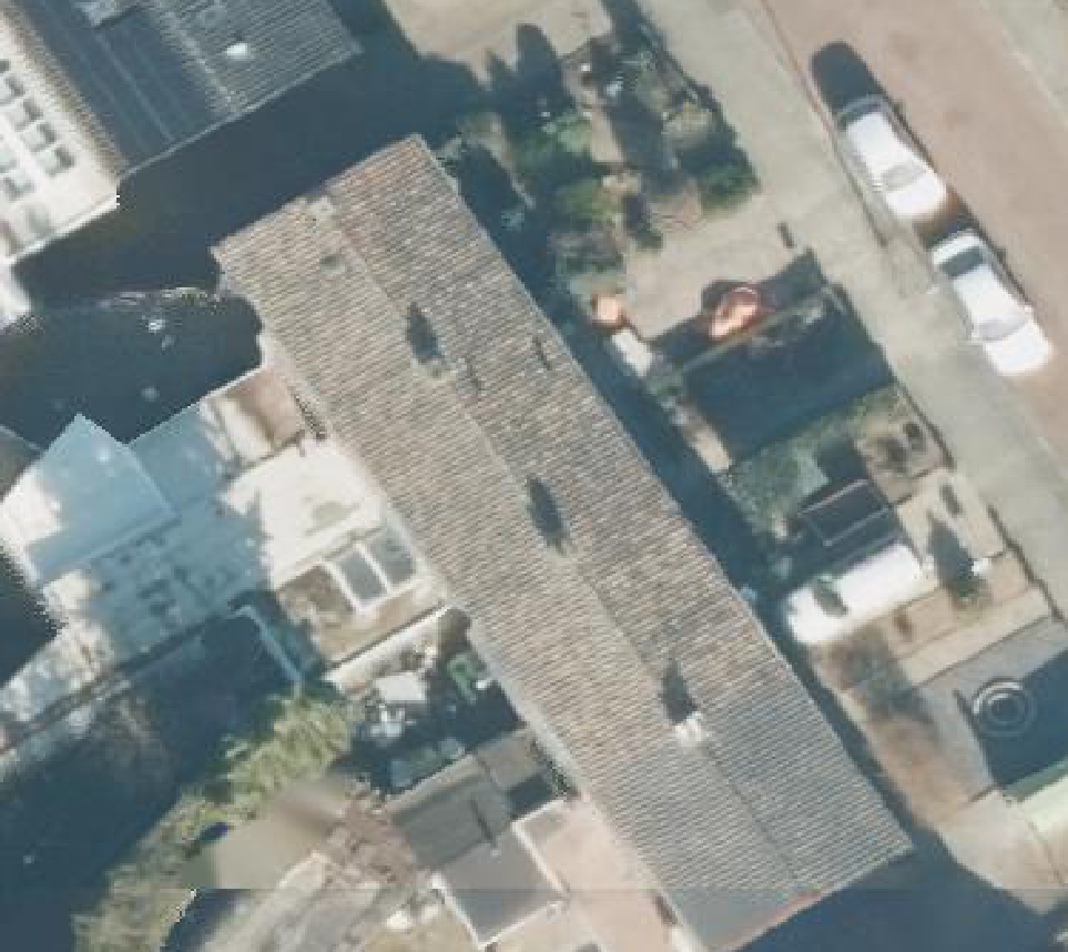 True ortho Luchtfoto op daksegment ingezoomd