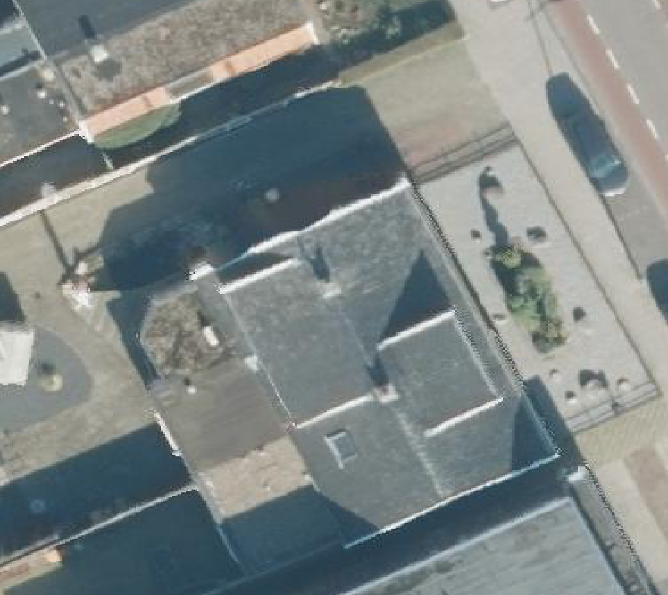 True ortho luchtfoto van Overdinkel met zicht op woning