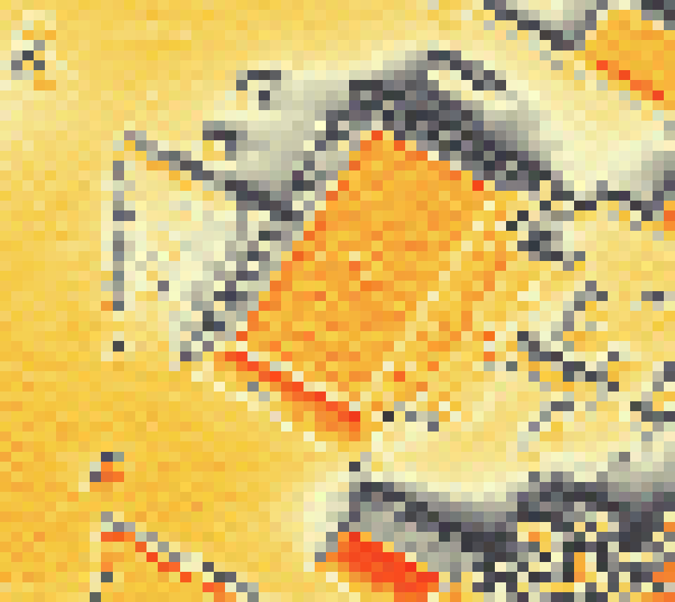 PV-irradiatie op daksegment ingezoomd met intensiteitsverdeling van zonlicht